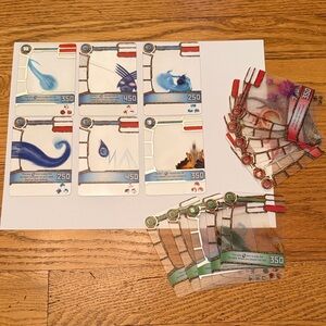 Redakai Fantasy Card Game Set with Blue, Green and Red Accents - 17 cards total